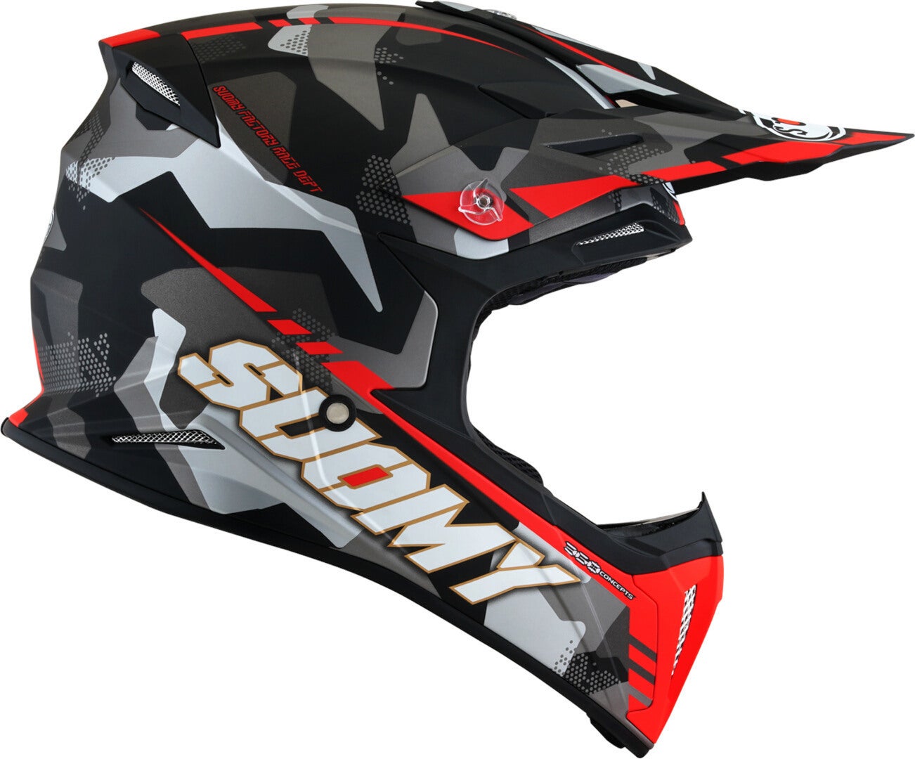 Suomy X-Wing Camouflager E06 Motocross hjelm sort/grå/rød S (55/56) Figur 6