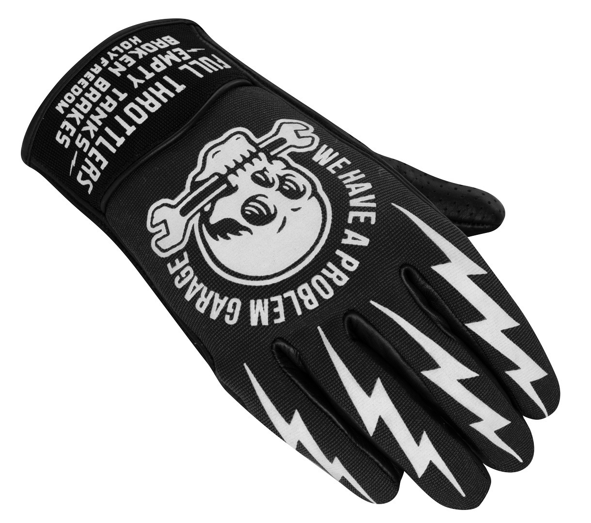 HolyFreedom Tools perforerede motorcykelhandsker Sort/hvid L Figur 1