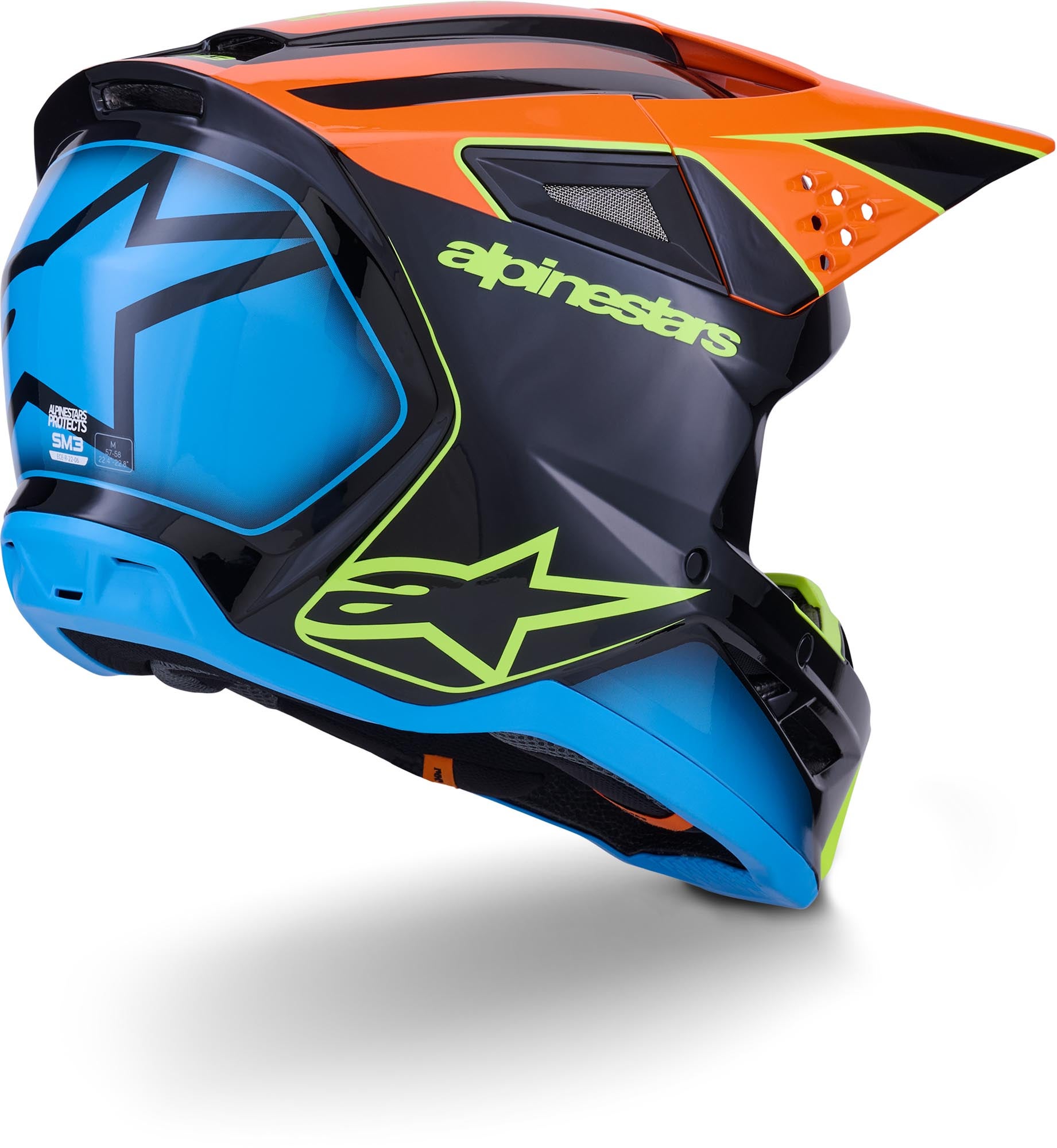 Alpinestars S-M3 Fray Motocross Helm schwarz/blau/orange XL (61/62) Abbildung 5