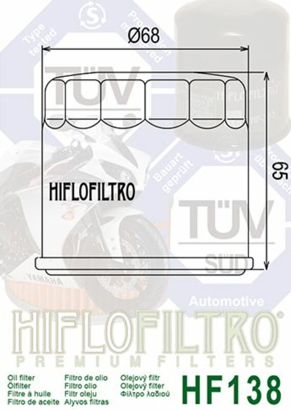 Hiflofiltro Oljefilter Blank Svart - HF138 Figur 3