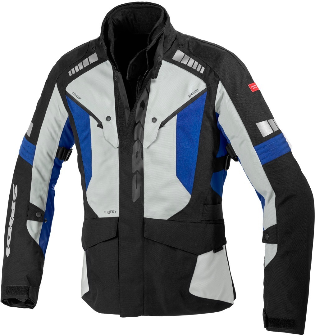 Spidi H2Out Outlander Motorcycle Textile Jacket black/grey/blue 3XL Figure 1