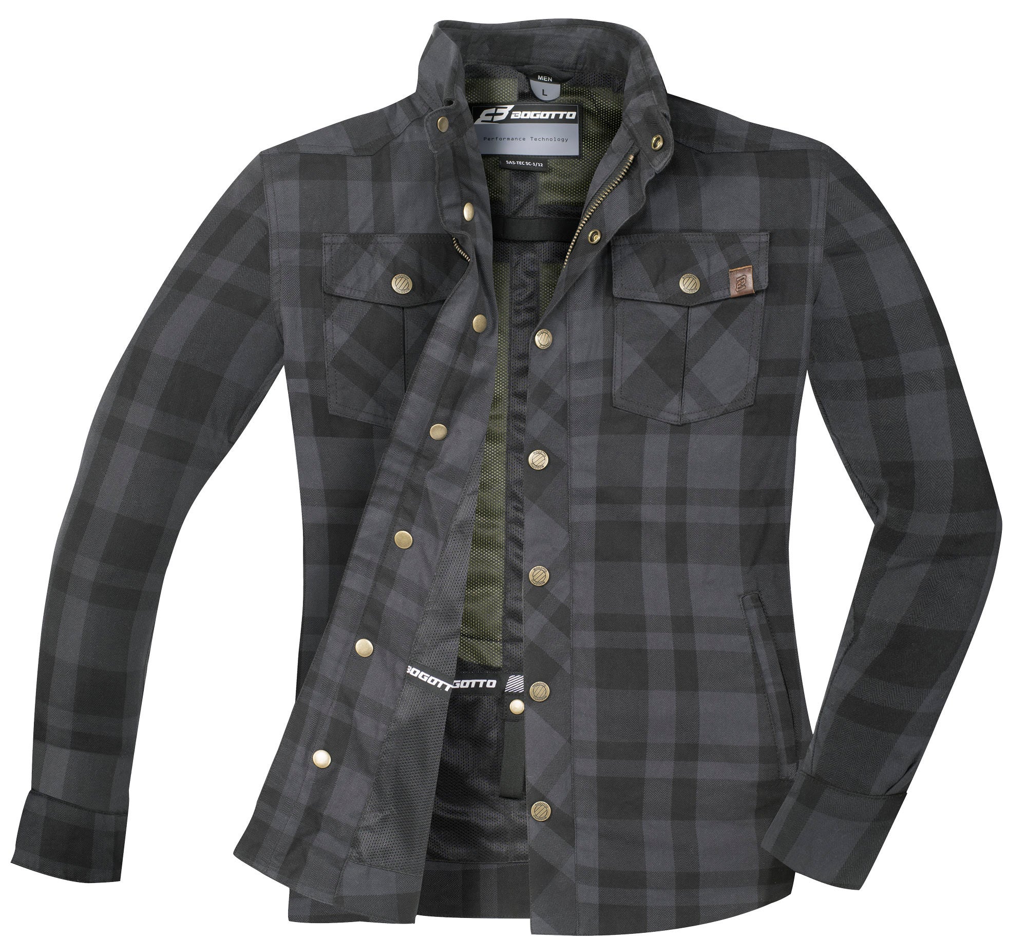 Bogotto Forgewood Camicia da moto nero/grigio L Figura 4