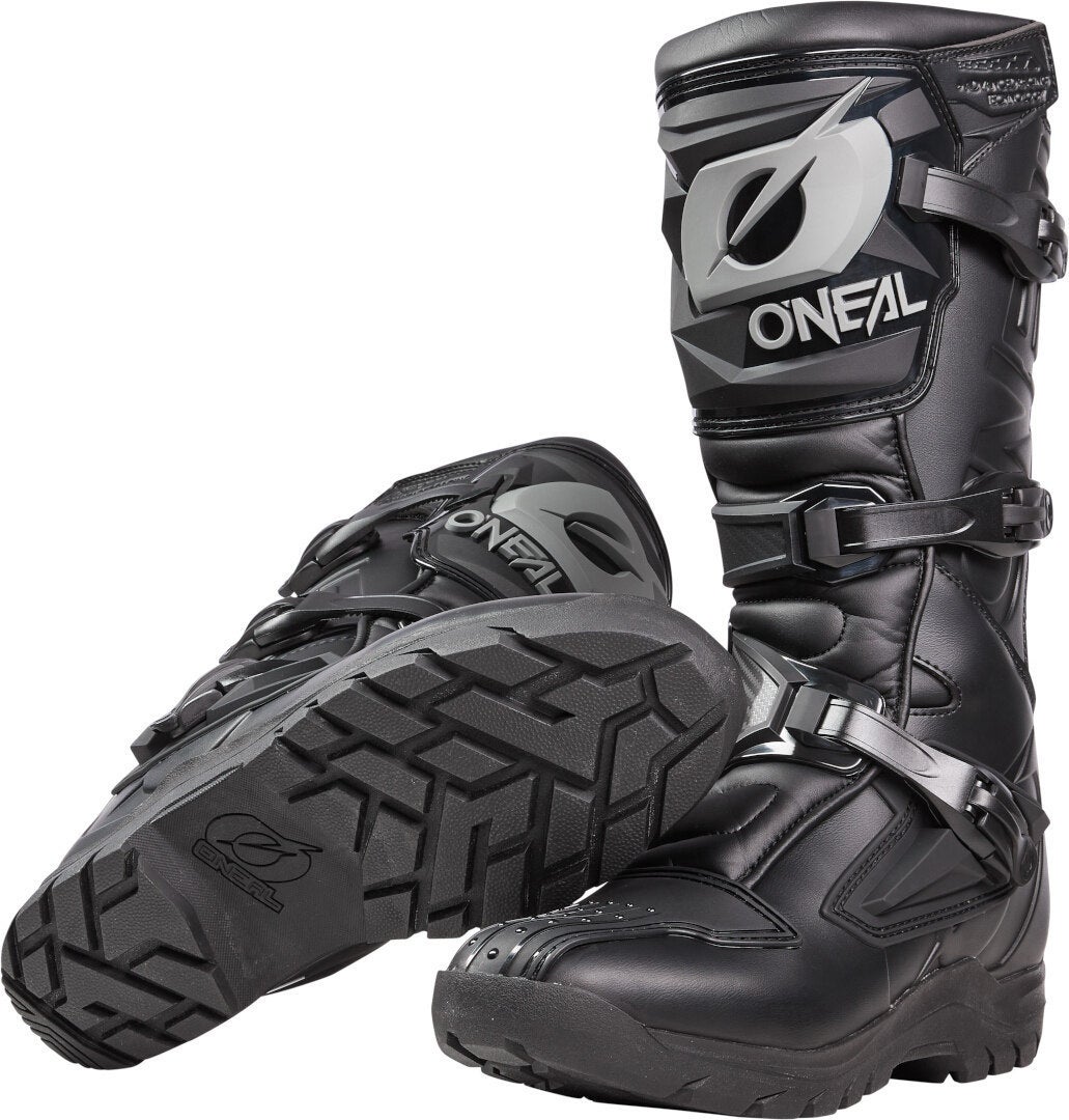 Side view of Oneal RSX Adventure Black Motocross Boots