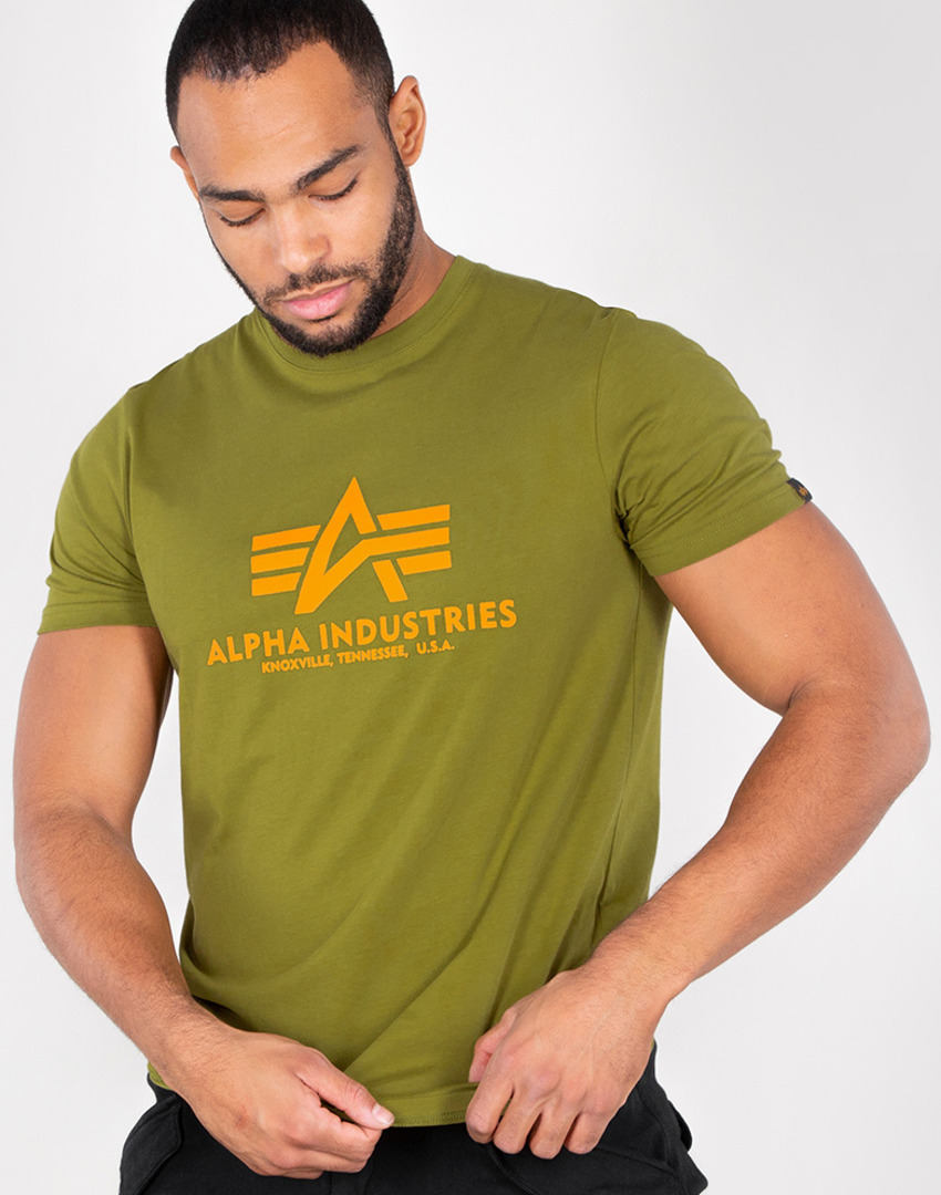 Alpha Industries Basic T シャツ 緑/オレンジ M 図1