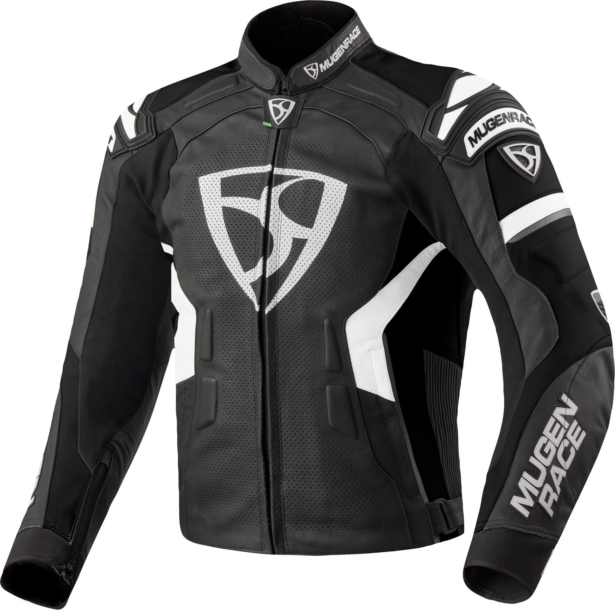 MUGENRACE Marcus Motorcycle Leather Jacket black/white 52 Figure 1