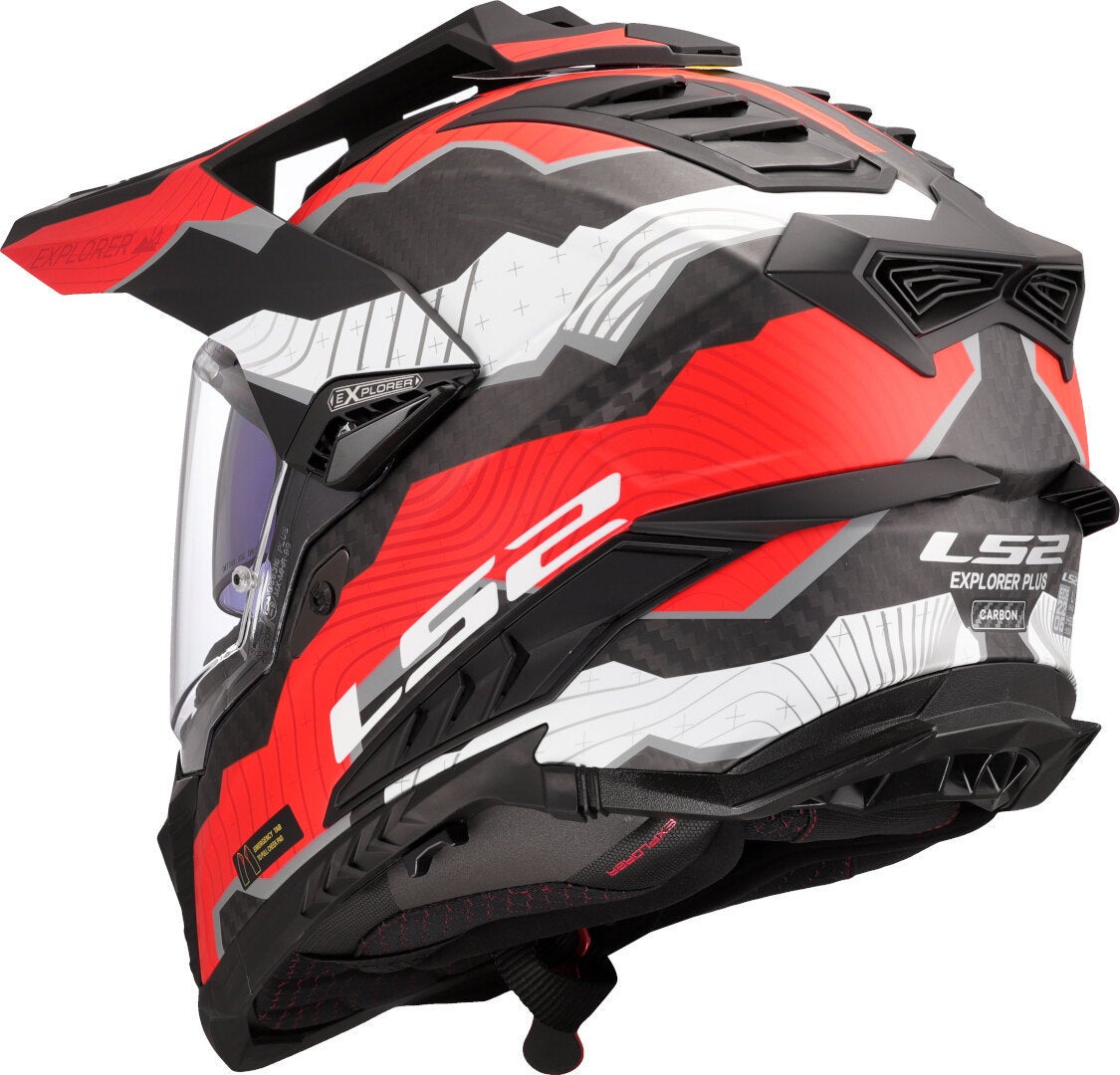 LS2 MX701 Explorer Carbon Trick Motorcross Helm wit/rood Verlies (59/60) Figuur 3