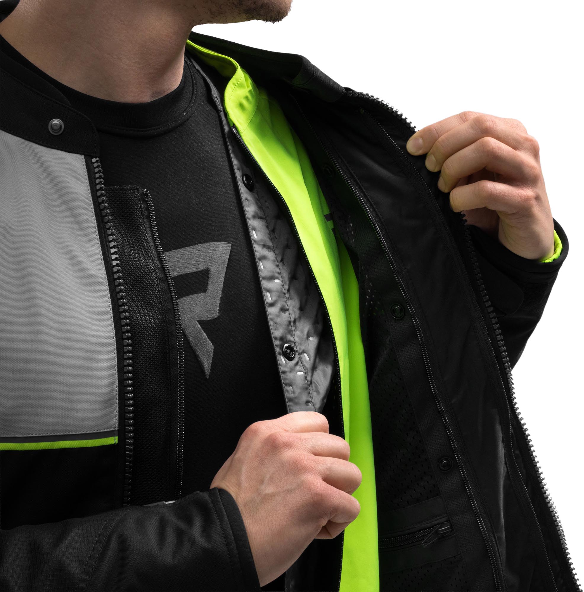 Rebelhorn Swift waterproof Motorcycle Textile Jacket light grey/yellow S Figure 13