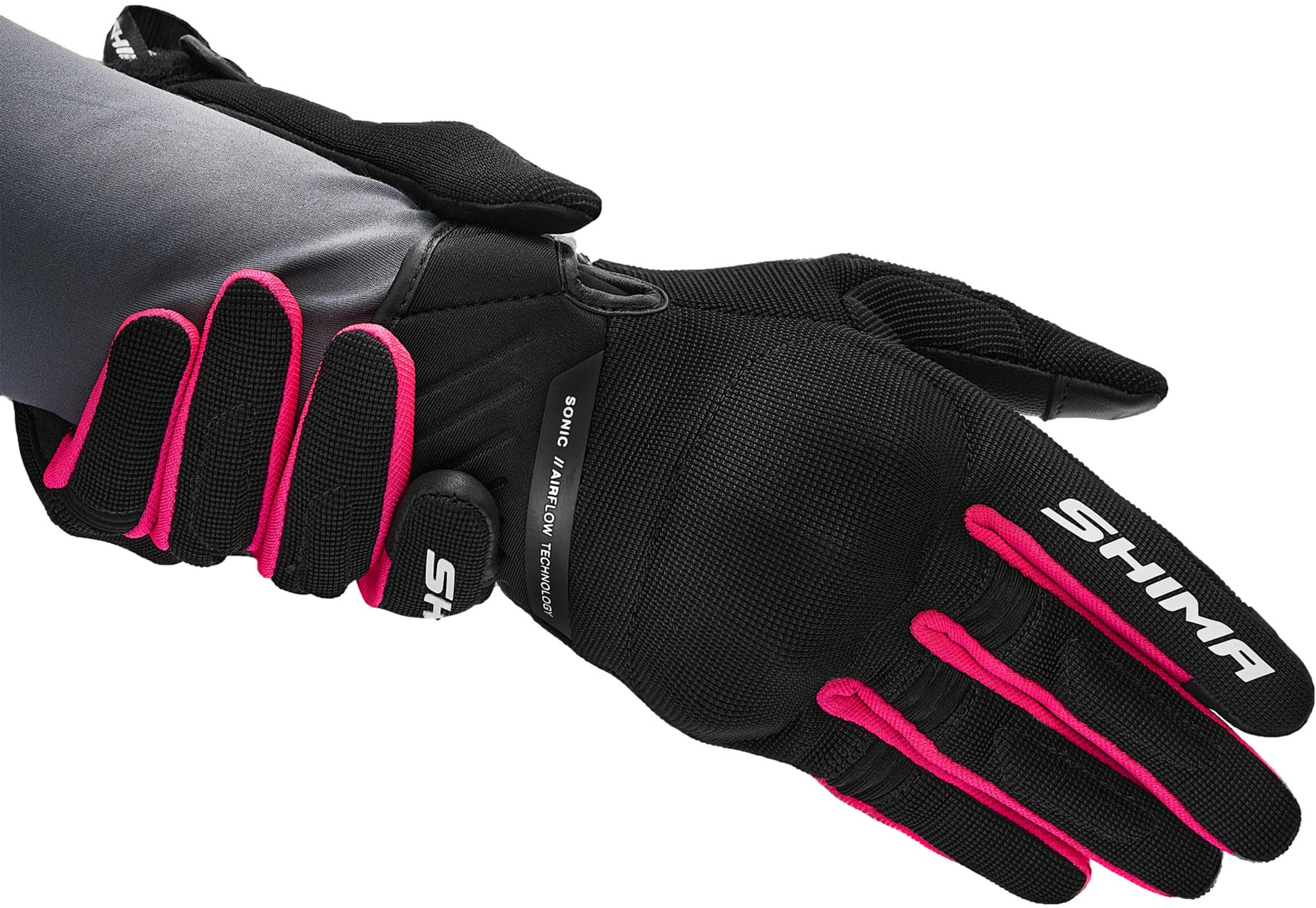 SHIMA Sonic Damer Motorcykelhandsker sort/pink S Figur 1