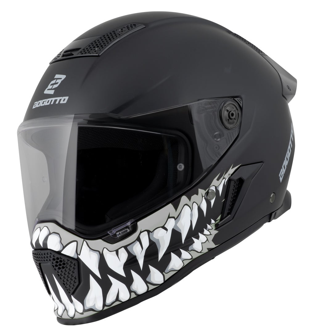Bogotto Rapto Jaws Capacete Preto/Cinza fosco XL Figura 9