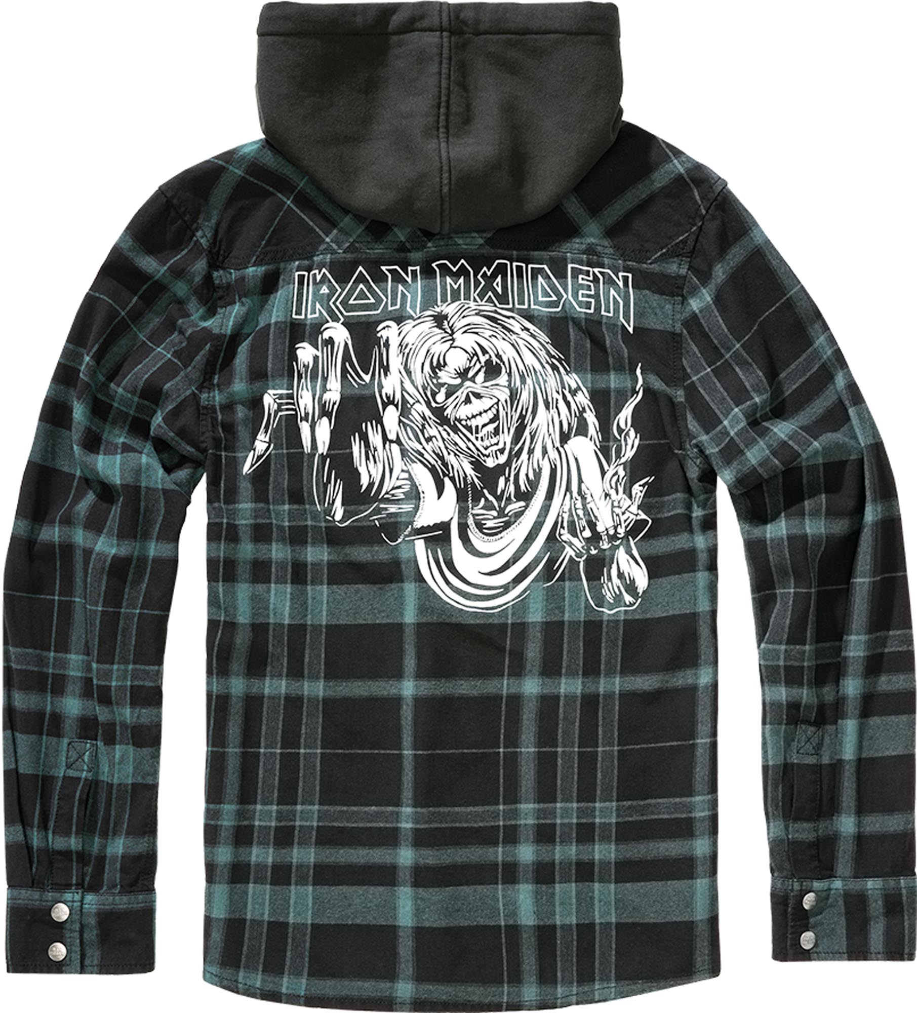 Brandit Iron Maiden Eddy Check Sweathood Shirt black/green 4XL Figure 2