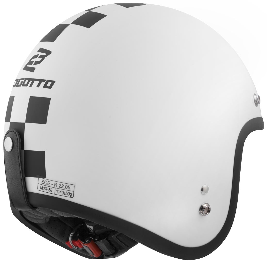 Bogotto V541 Scacco Jet hjelm hvid mat/sort S Figur 3