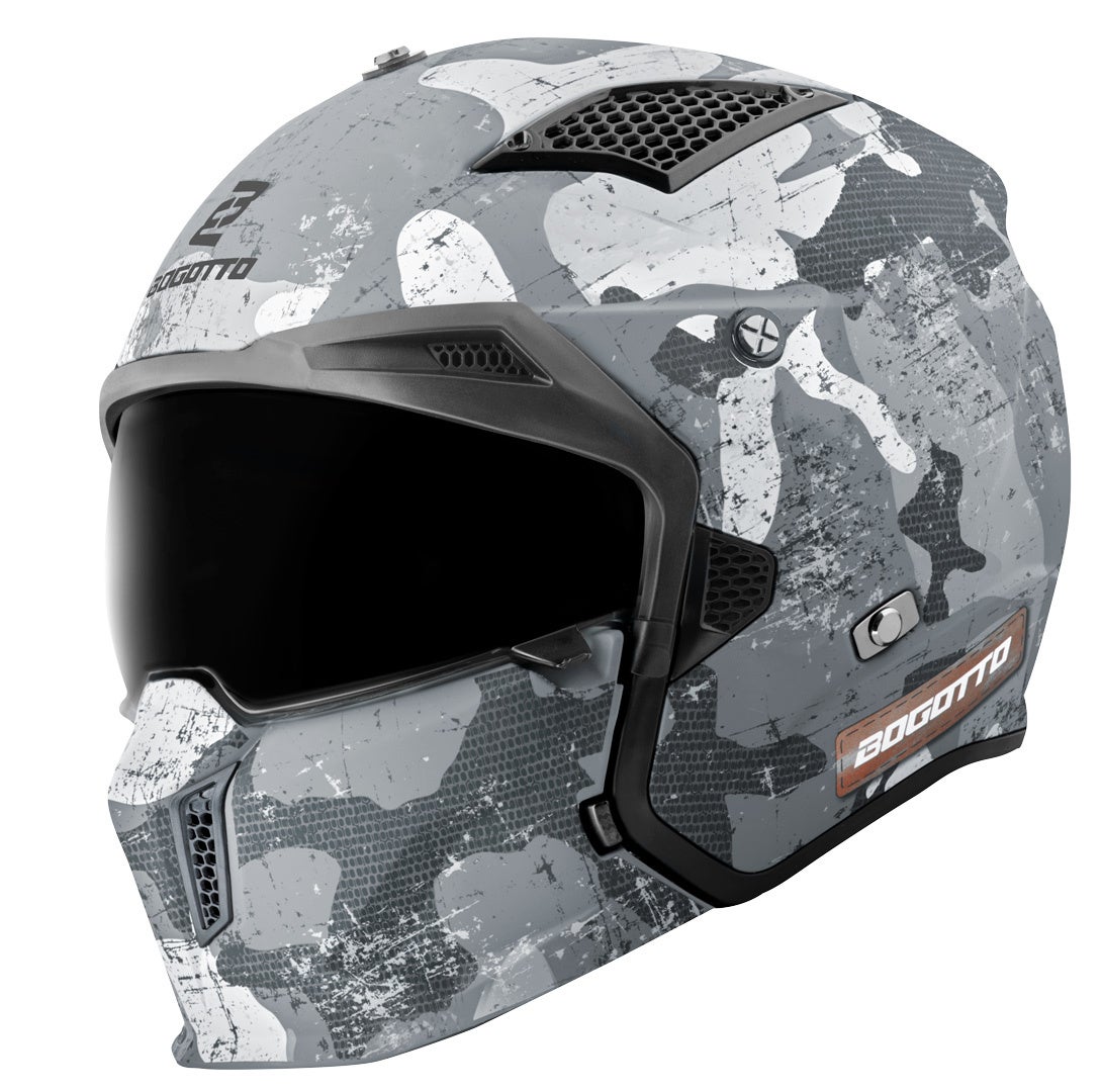 Bogotto Radic Camo Casque Blanc mat/gris L Figure 1