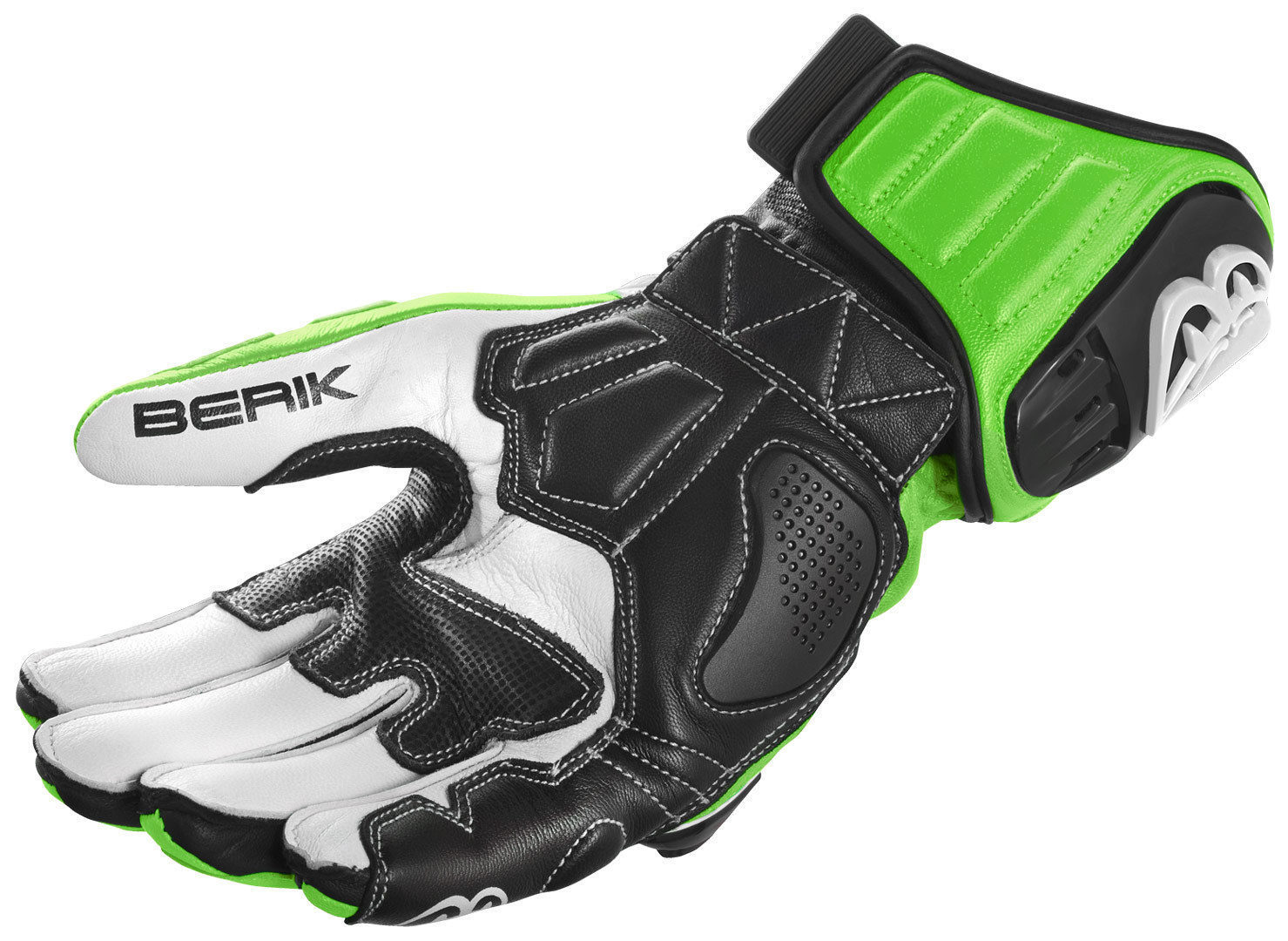 Berik Track Plus Motorcykel handsker sort/hvid/grøn M Figur 3