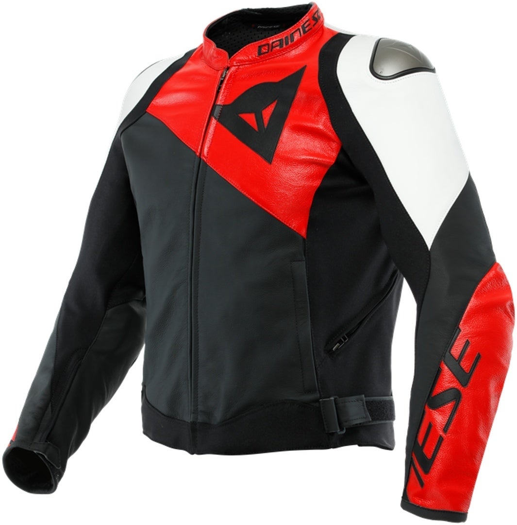Dainese Sportiva Motorcycle Leather Jacket black/red/white 52 Figure 1