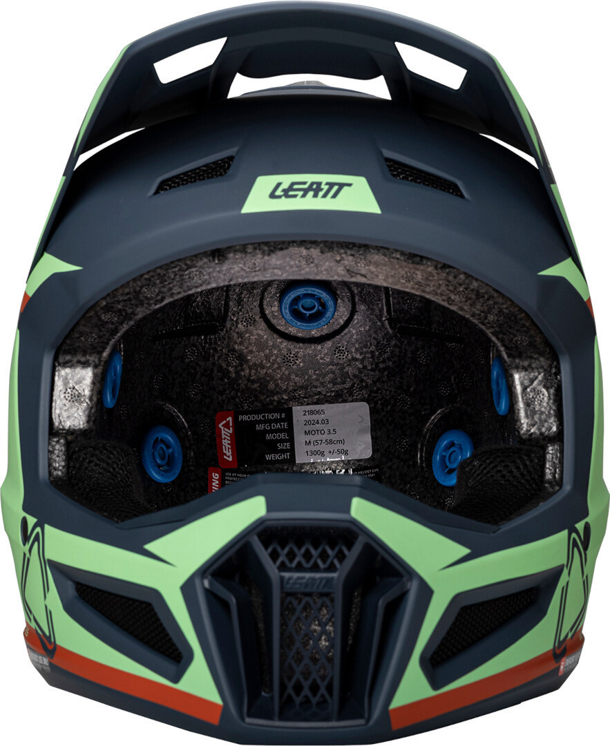 Leatt 3.5 Angled Cască de motocross cu ochelari de protecție Albastru/Roșu/Verde S (55/56) Figura 2