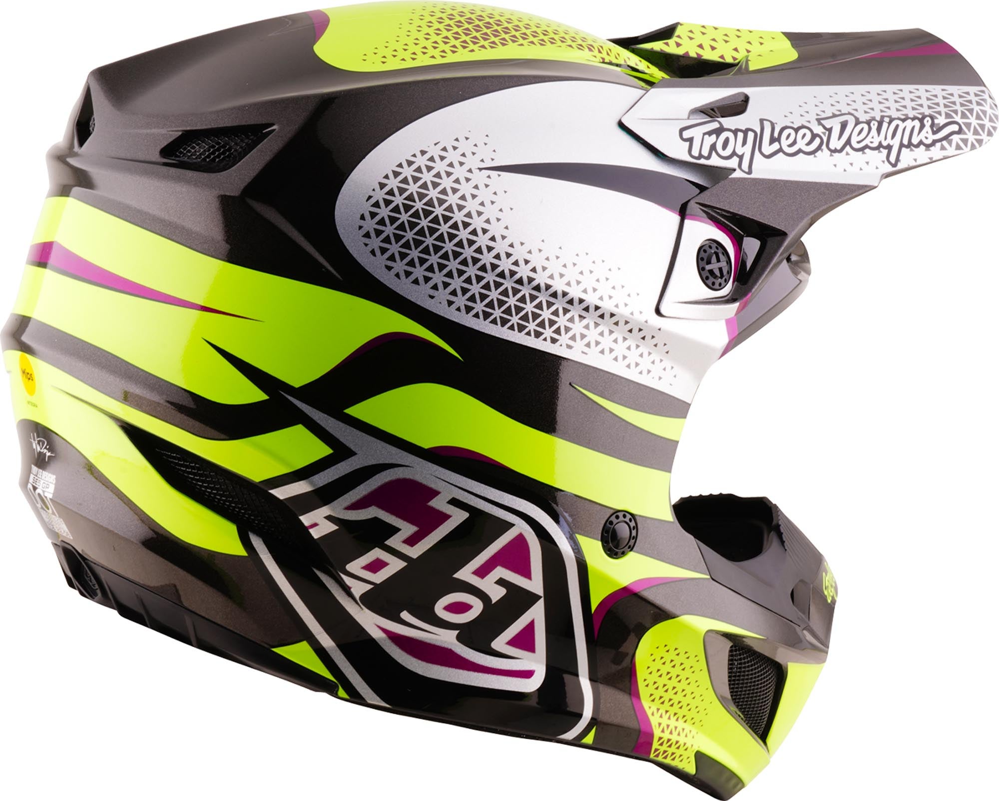 Troy Lee Designs SE5 Polycarbonate MIPS Aura Motocross-kypärä Keltainen/musta S (55/56) Kuva 4