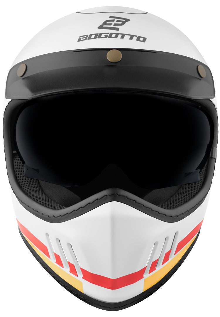 Bogotto FF980 EX-R Caferacer Casco da Croce bianco/blu/rosso S Figura 4