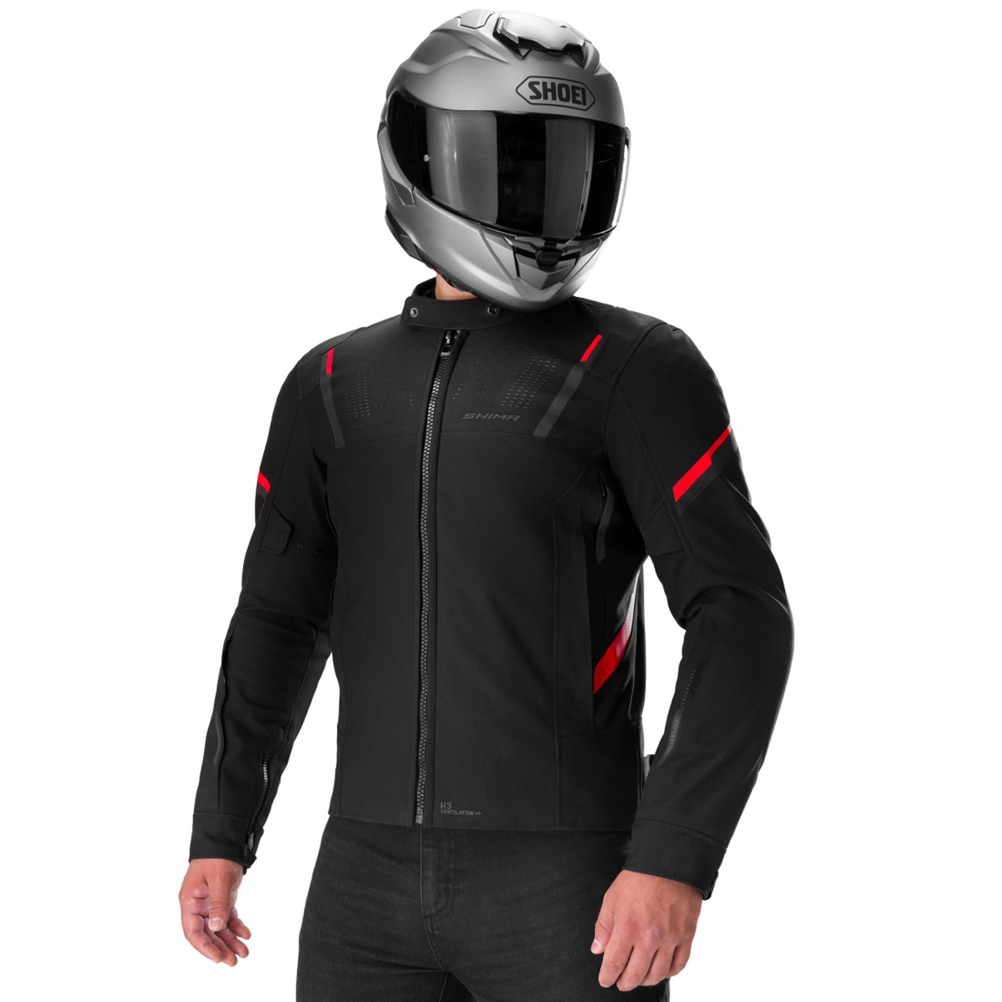 SHIMA Rush 3.0 Motorcykeltextiljacka svart/röd M Figur 3