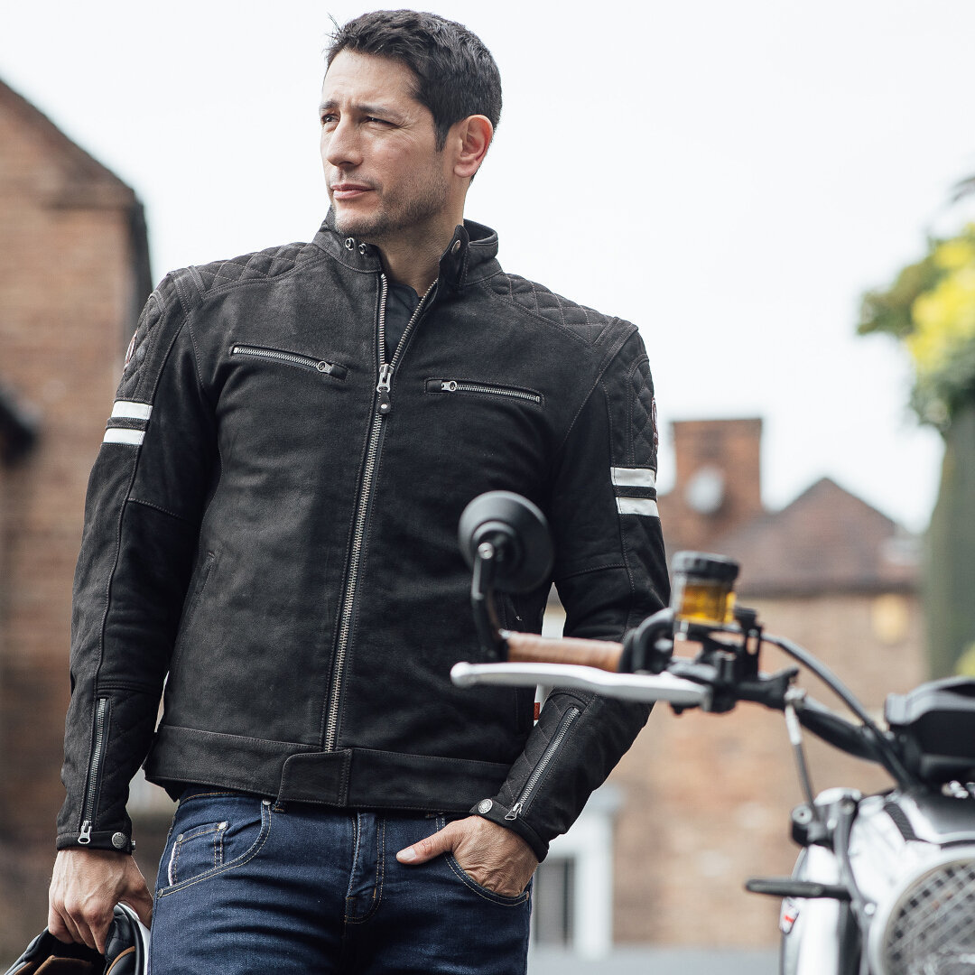 Side view of Merlin Hixon II D3O Motorcycle Leather Jacket