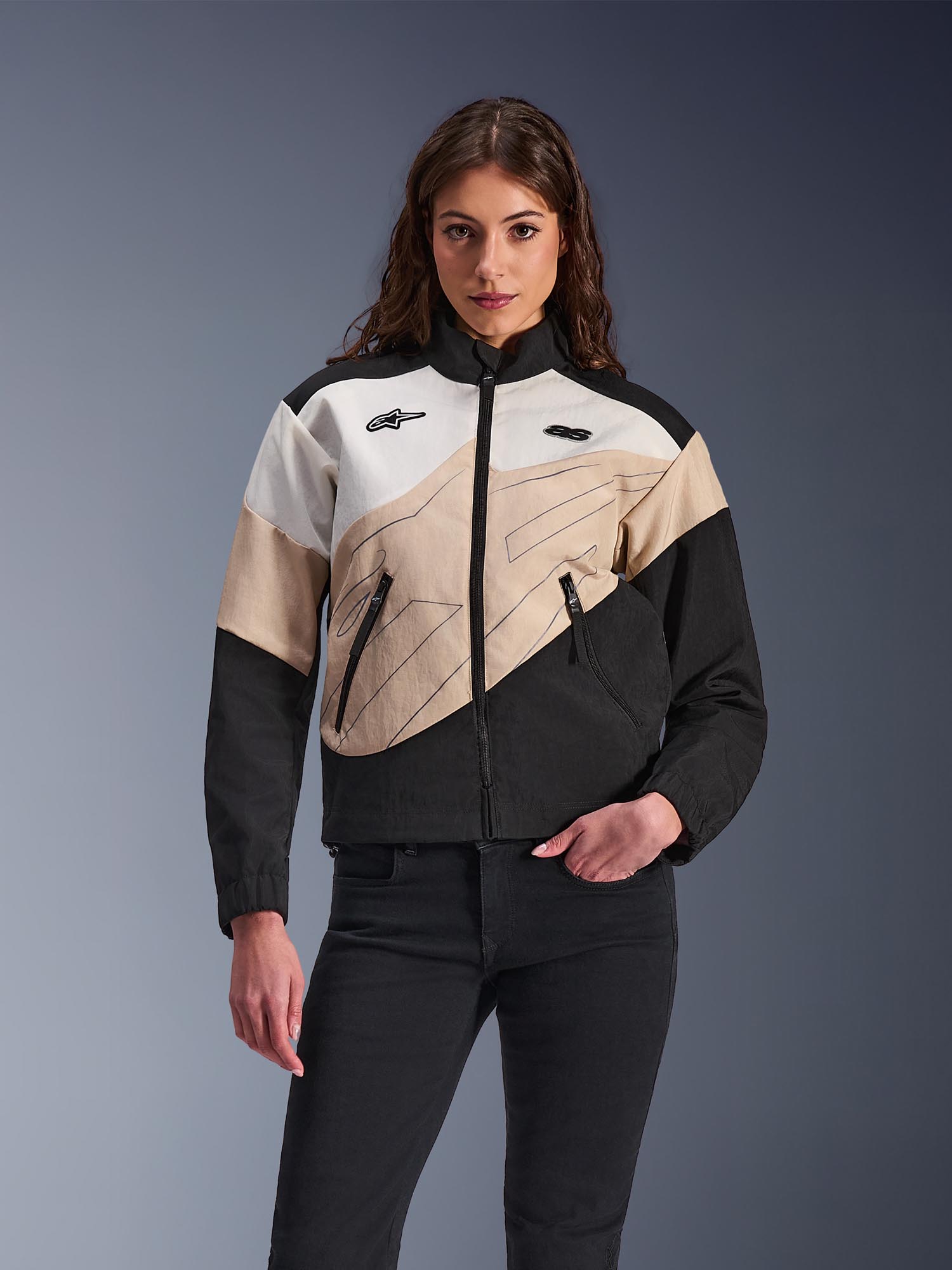Alpinestars Stella Moshell Damen Motorrad Textiljacke schwarz/weiß/beige M Abbildung 3