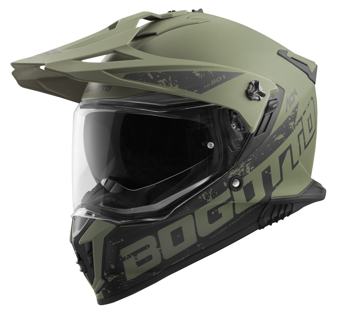 Bogotto FG-601 Duo Glasvezel Enduro Helm Green Matt XL Figuur 2