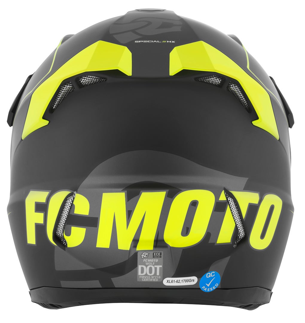 FC-Moto Merkur Straight Casco Motocross nero/giallo 2XL Figura 5