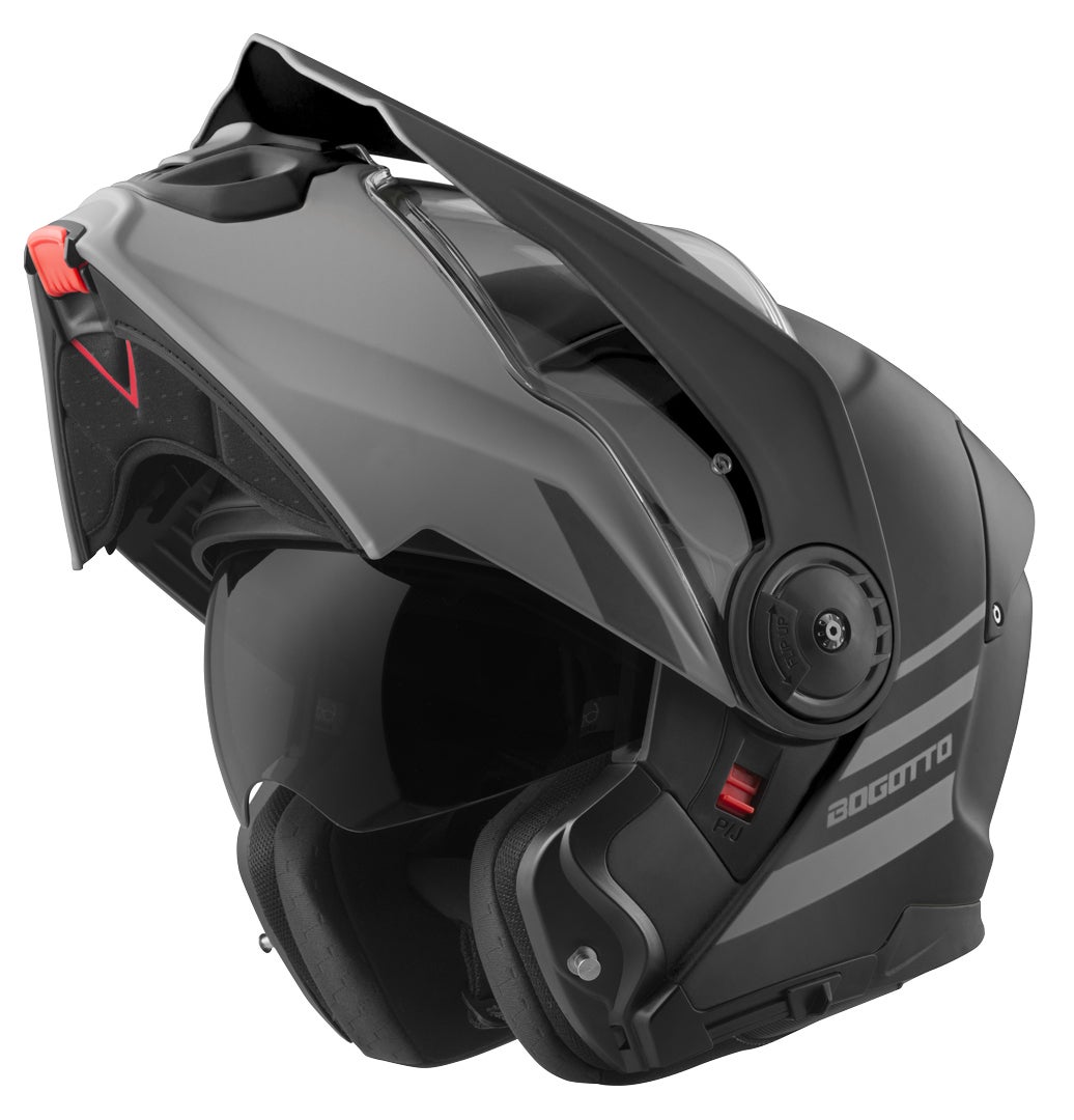 Side view of Bogotto FG-102 Duo Fiberglass Enduro Flip-Up Helmet