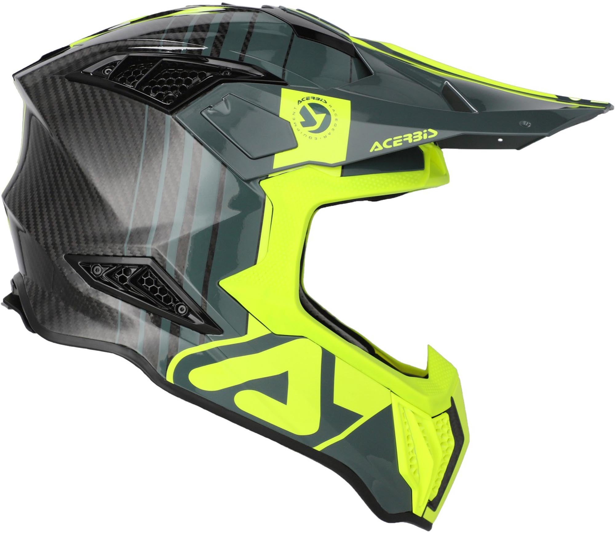 Side view of Acerbis Airstrike-C Graphic Carbon Motocross Helmet