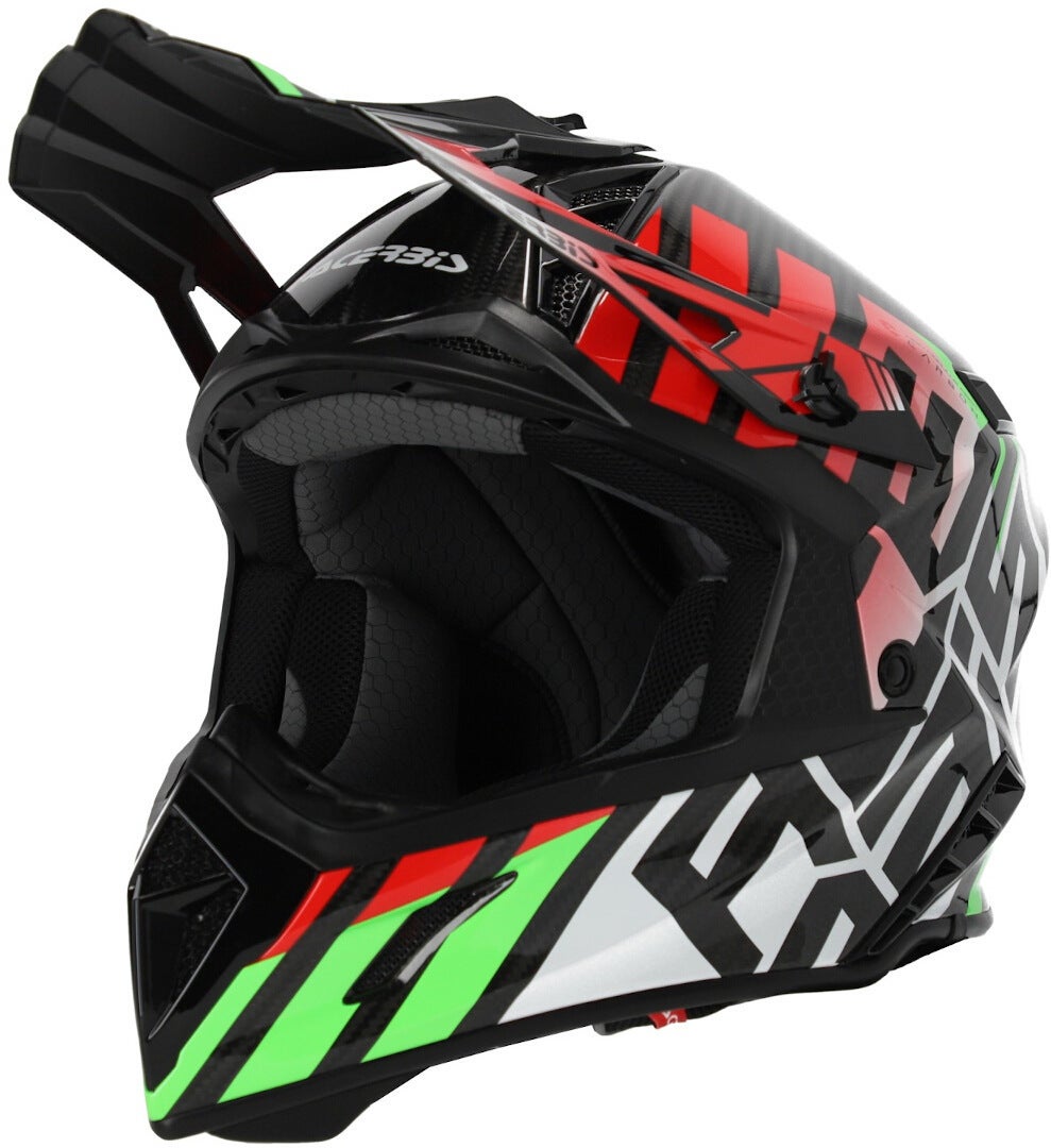 Acerbis Steel Carbon Casco da motocross nero/verde/rosso S (55/56) Figura 1