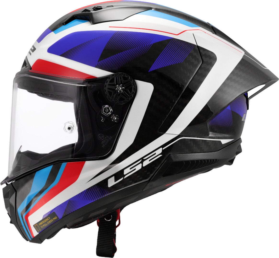 LS2 FF805 Thunder GP Raute Carbon Helm weiß/blau/rot XL (61/62) Abbildung 2