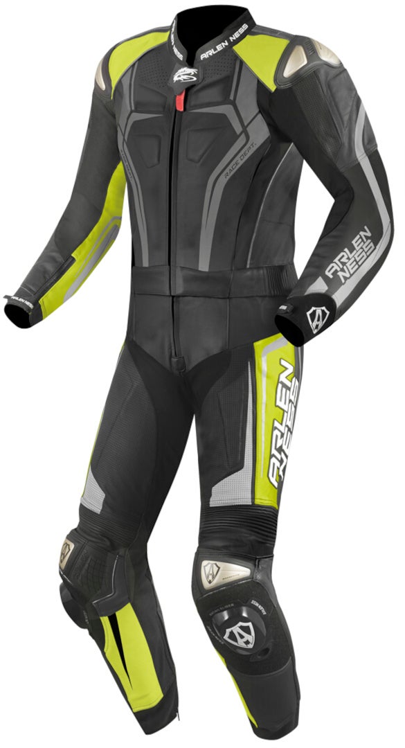 Arlen Ness Race-X Two Piece Motorcycle Leather Suit black/grey/red
