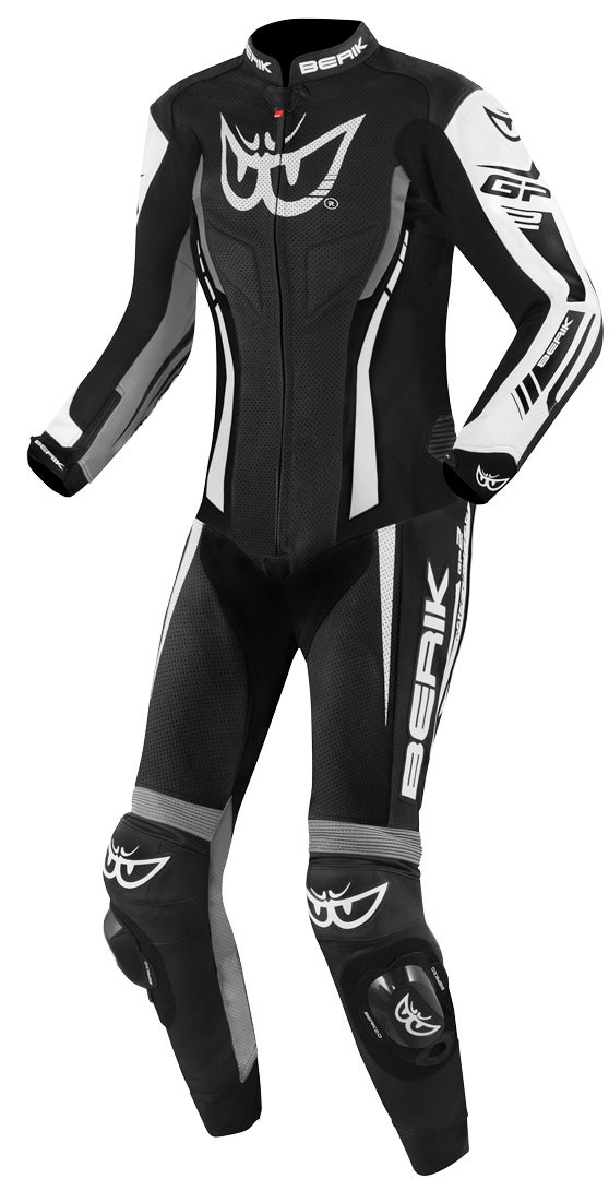 Berik Monza Dames Eendelige Motorfiets Lederen Pak zwart/wit/grijs 40 Figuur 1