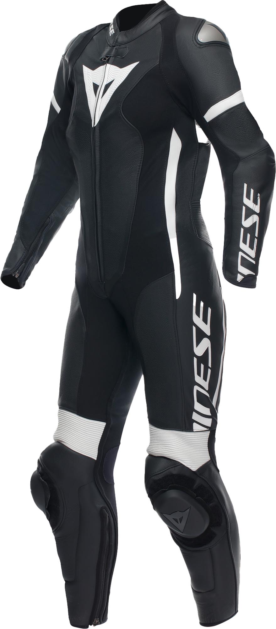 Dainese Grobnik 2.0 Costum de piele pentru doamne cu perforații într-o singură piesă pentru motociclete negru/negru/alb 50 Figura 1