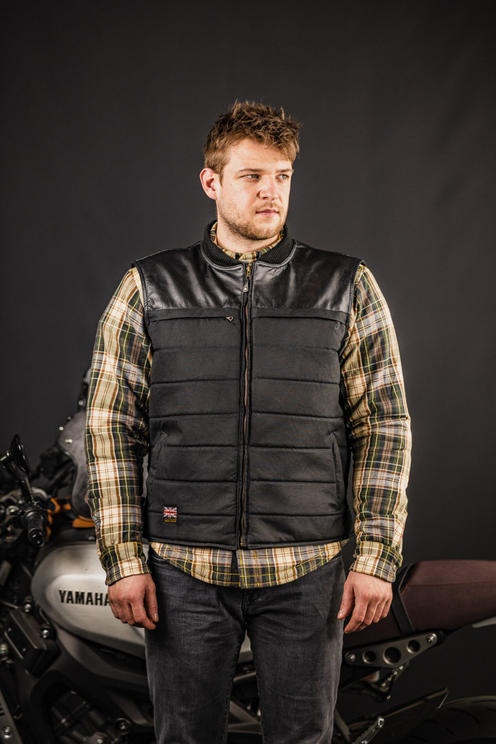 Merlin Stowe Motorrad Wachsweste schwarz L Abbildung 2