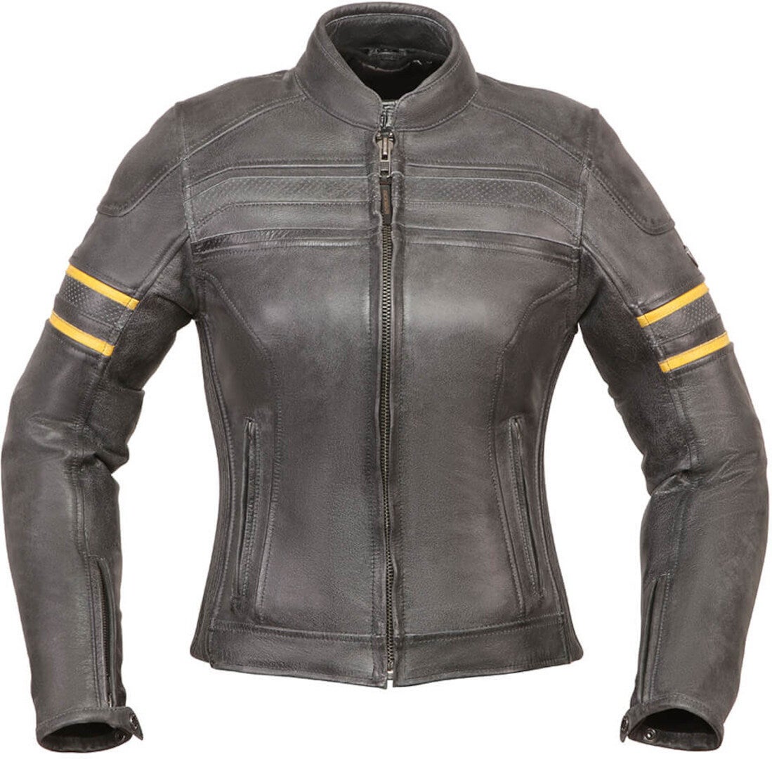 Modeka Iona Ladies Motorcycle Leather Jacket black/yellow 46 Figure 1