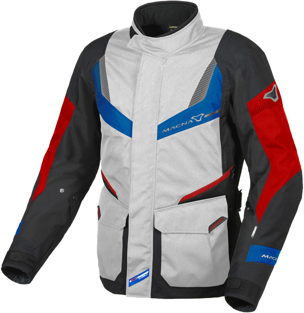 Macna Rancher waterproof Motorcycle Textile Jacket light grey/black/red L Figure 1