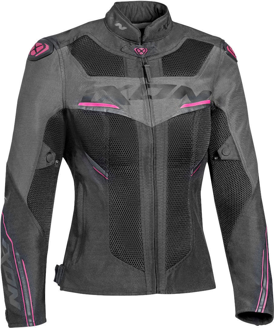 Ixon Draco Damer Motorcykel tekstiljakke sort/grå/pink S Figur 1