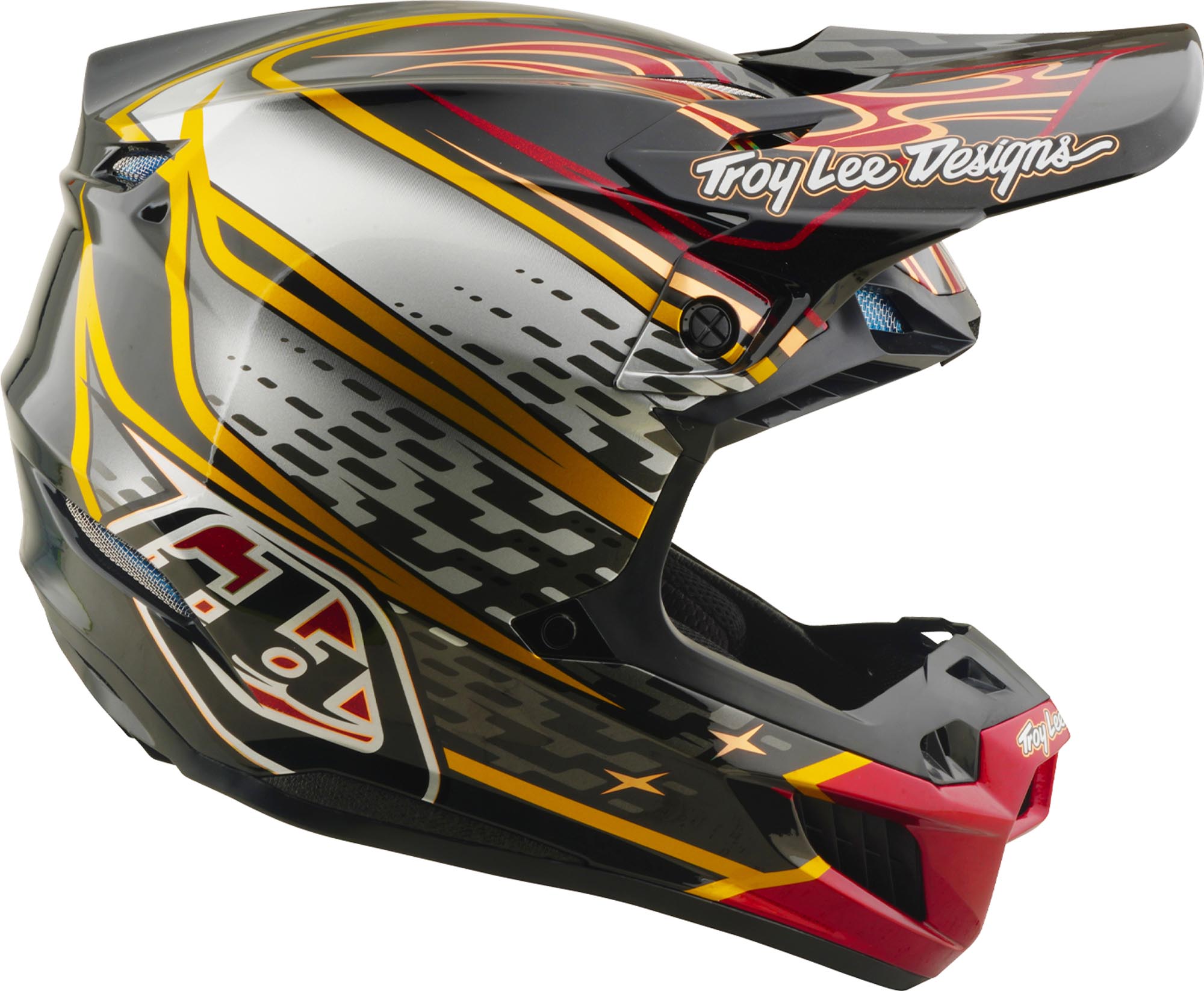 Side view of Troy Lee Designs SE5 Composite MIPS Wings Motocross Helmet