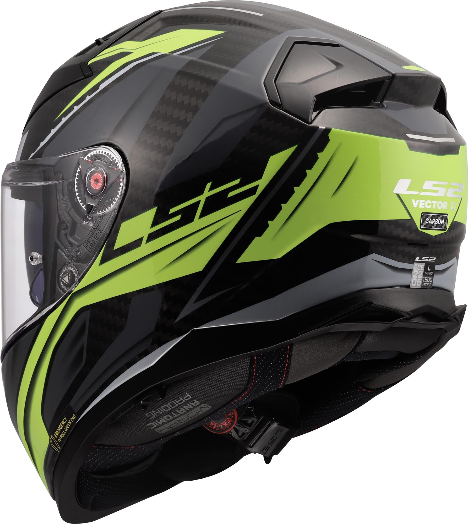 LS2 FF811 Vector II Carbon Savage 頭盔 黑色/黃色 S（55/56） 圖10