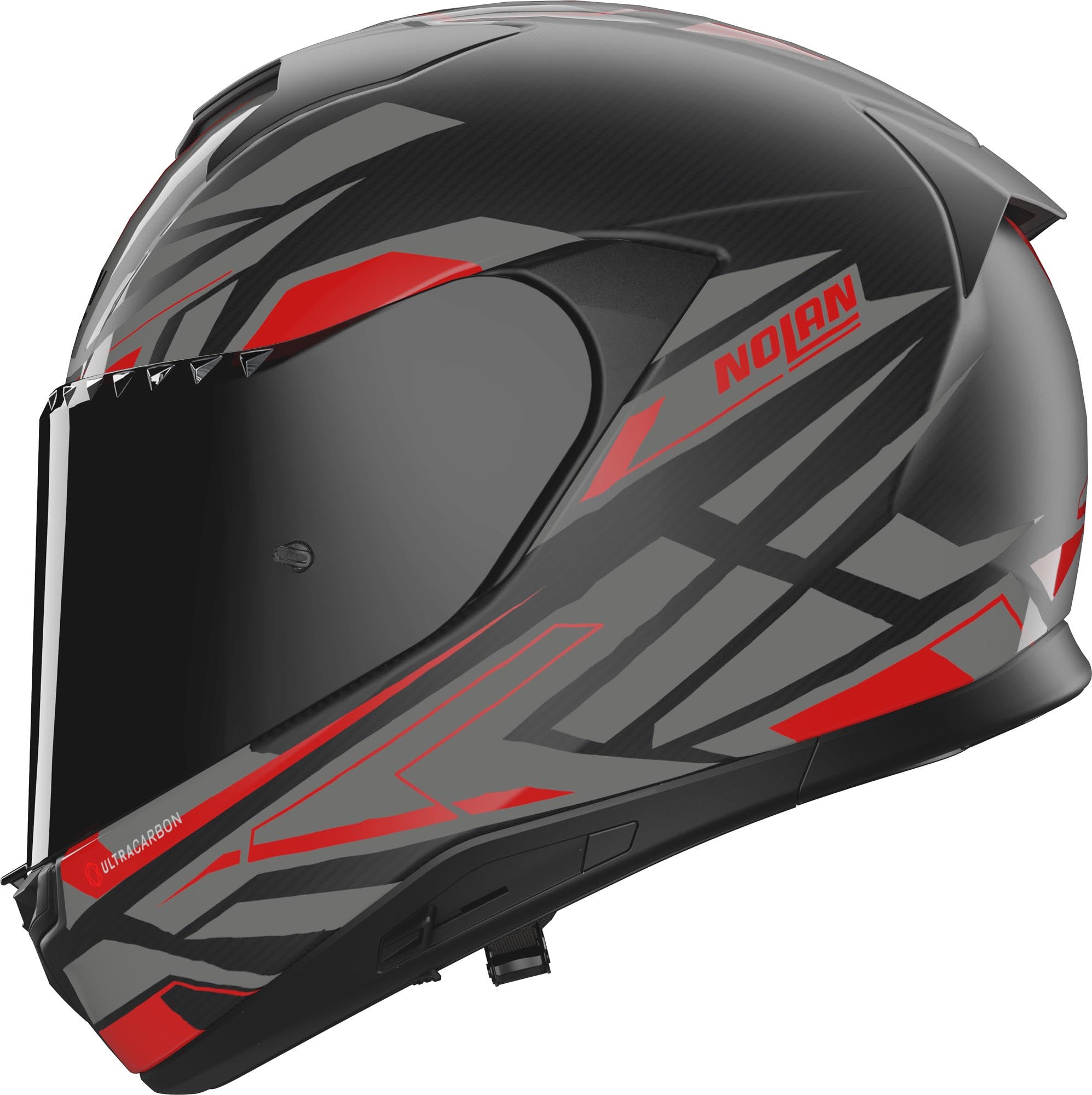 Nolan X-904 Ultra Carbon Rombo I-ESS Ķivere melns/pelēks/sarkans XL (62) 3. attēls