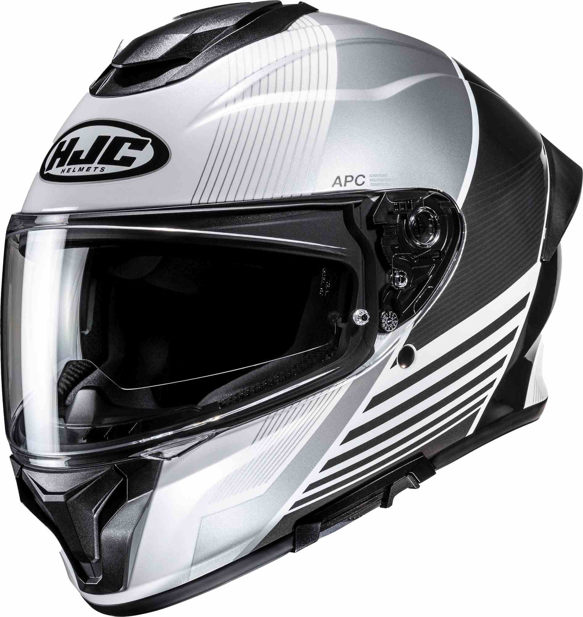 HJC C71 Morix 头盔 黑/白/银 XXL（62/63） 图1