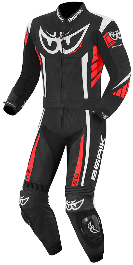 Berik Zakura Costum de piele de motocicletă în două piese Negru/Alb/Roșu 48 Figura 1