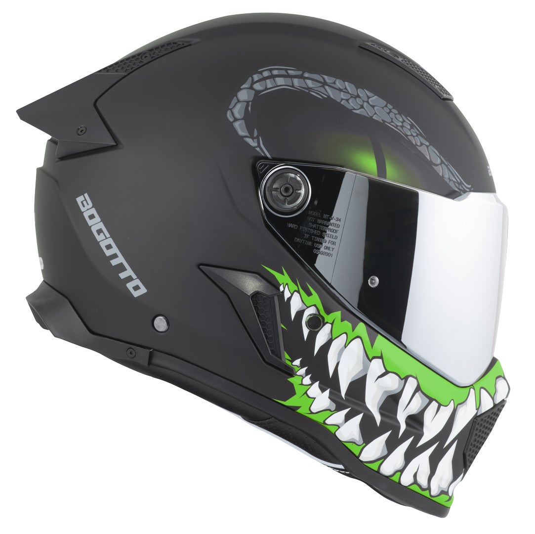Bogotto Rapto Reptile Casco nero/verde opaco 2XL Figura 12