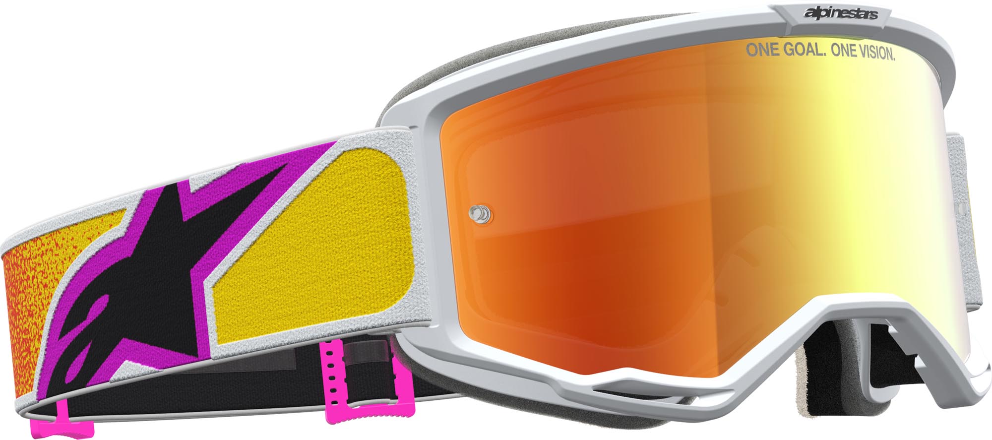 Alpinestars Vision 5 Drag Mirror Motocross Goggles orange/white Figure 3