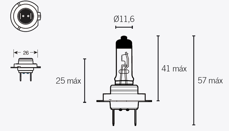 V-DELAR Glödlampa H7 12V 55W Figur 1
