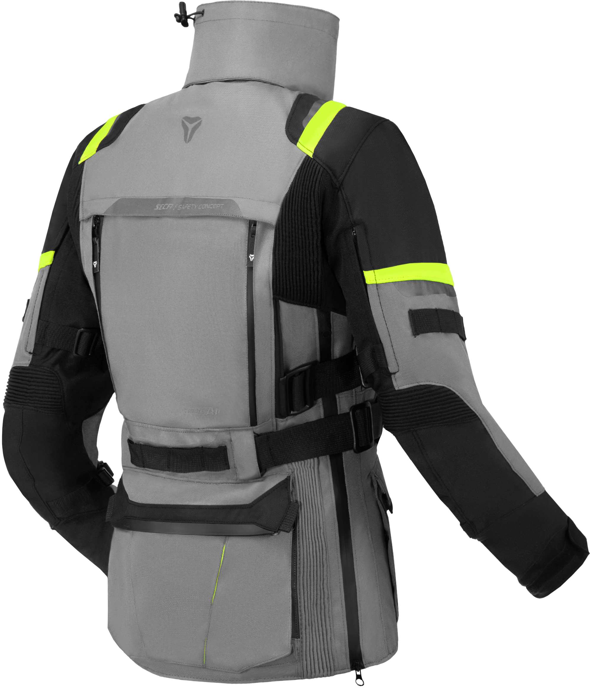 Seca Arrakis III waterproof Ladies Motorcycle Textile Jacket grey/black/yellow L Figure 3