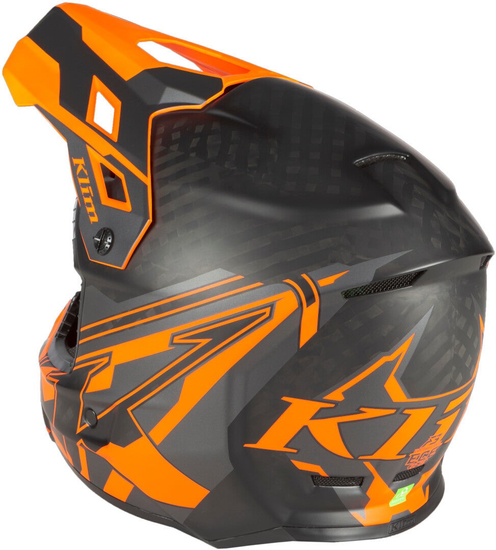 Klim F3 Carbon Pro Ascent Snowmobile Helmet black matt/orange XXXL (64/65) Figure 2
