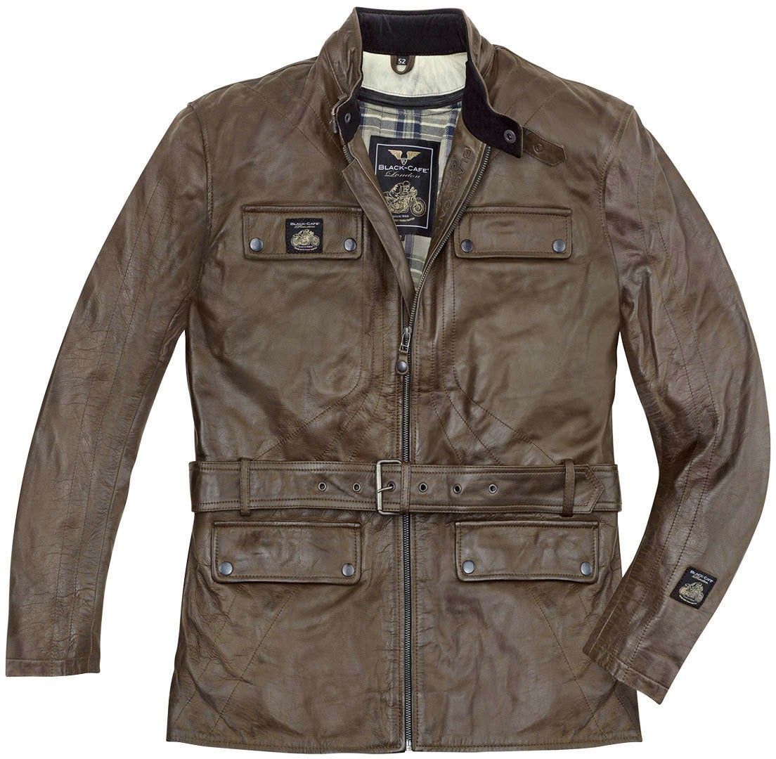 Black-Cafe London Kairo Motorcycle Leather Jacket brown 58 Figure 1