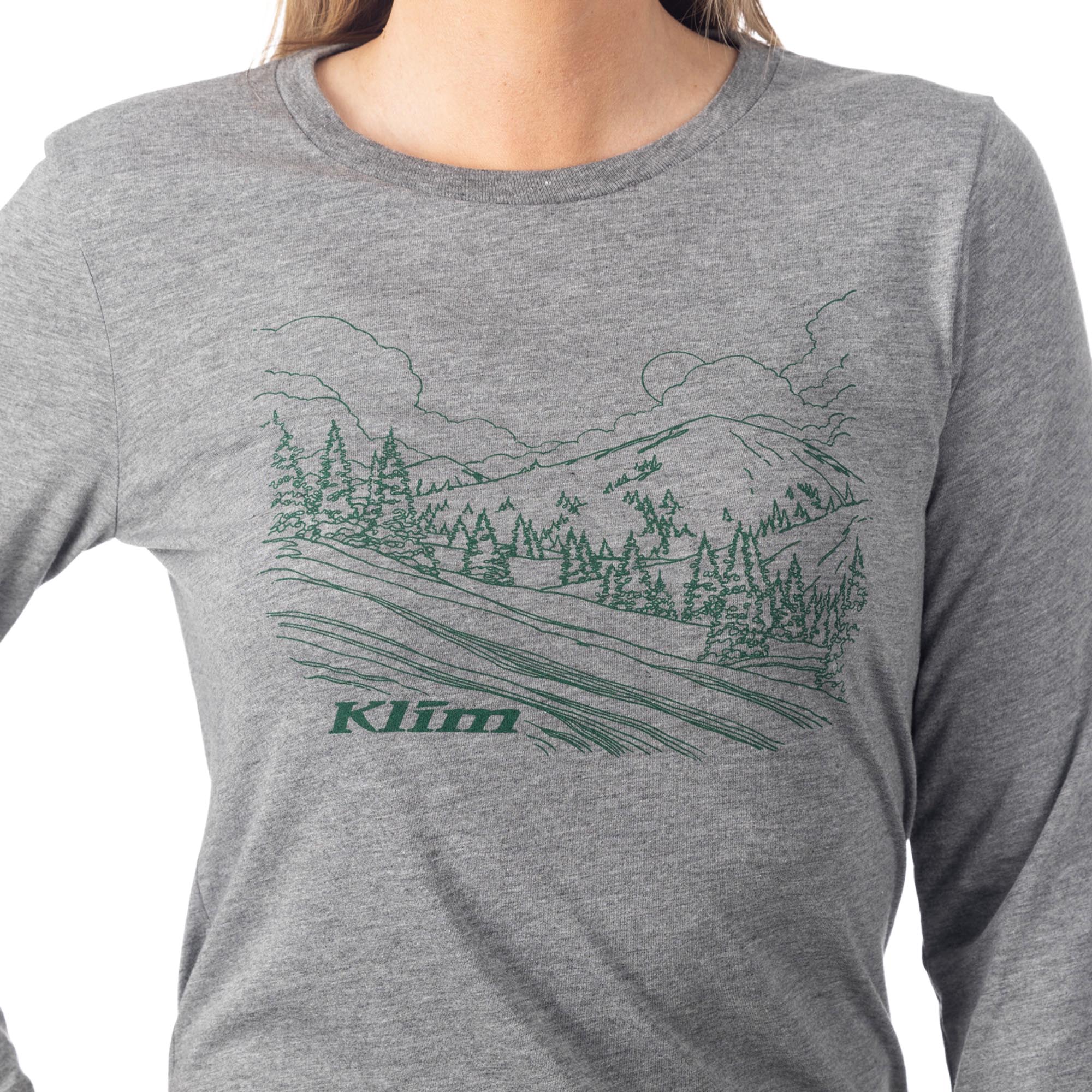 Side view of Klim Haven Tri-Blend Ladies Long Sleeve Shirt