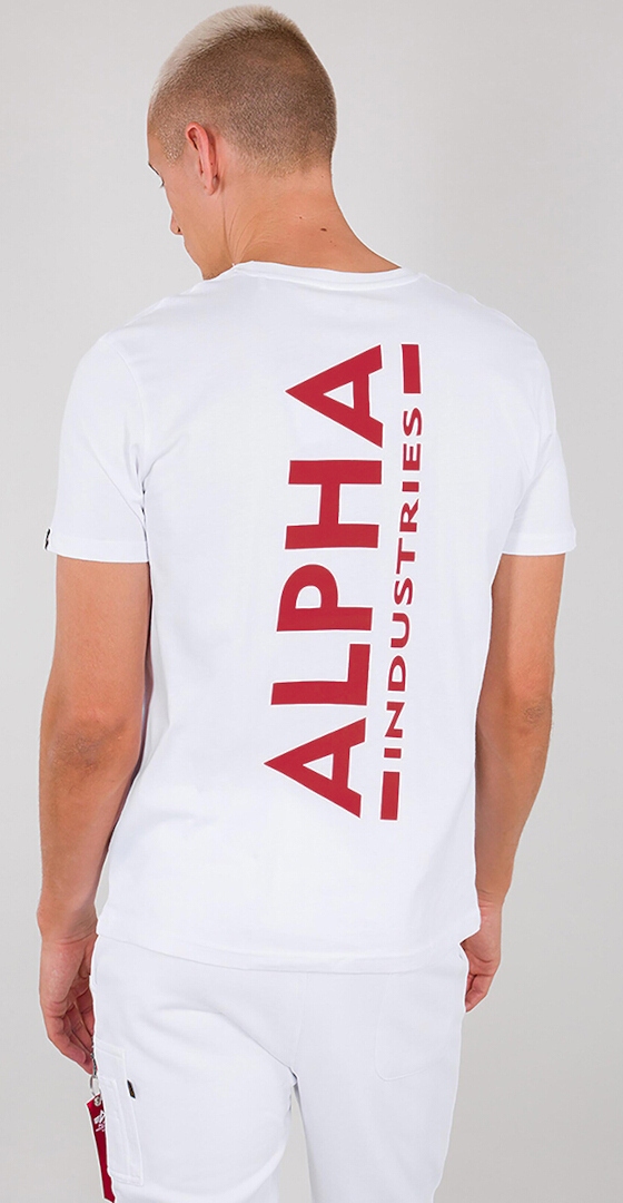 Alpha Industries Backprint T-Shirt weiß/rot M Abbildung 2